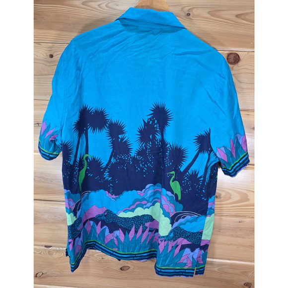 Mr Turk Desert All Over Print AOP Short Sleeve Button Shirt Men XL - Picture 3 of 11